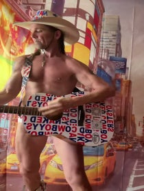 Poster for Birthday video from The Naked Cowboy