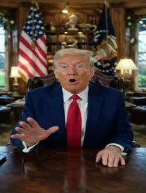 Poster for Birthday video from Donald Trump (parody/ ai)