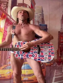 Poster for Birthday video from The Naked Cowboy