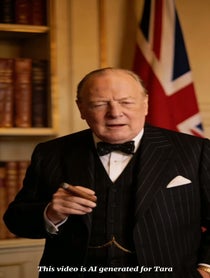 Poster for Birthday video from Winston Churchill AI