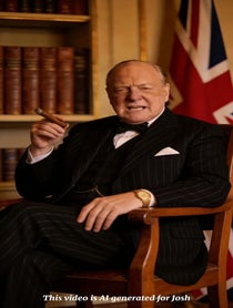 Poster for Pep Talk video from Winston Churchill AI