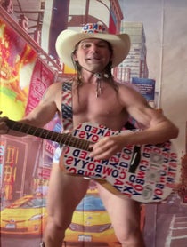Poster for Birthday video from The Naked Cowboy