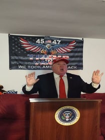 Poster for Birthday video from Tommy Trump 47