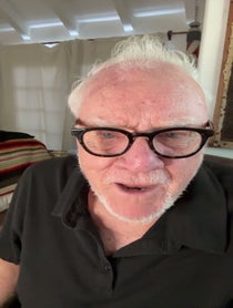 Poster for Birthday video from Malcolm Mcdowell