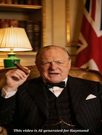 Poster for Birthday video from Winston Churchill AI