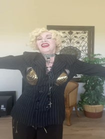 Poster for Birthday video from Iconic Blonde Impressions Madonna Gwen Marilyn Gaga