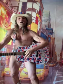 Poster for Birthday video from The Naked Cowboy