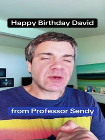Poster for Birthday video from Professor Sendy
