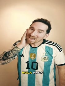 Poster for Mother's Day video from Messi Impersonator / Doble / Lookalike