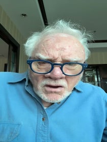 Poster for Birthday video from Malcolm Mcdowell