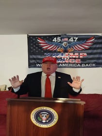 Poster for Birthday video from Tommy Trump 47