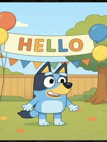 Poster for Birthday video from Bluey Heeler or Bingo Heeler