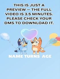 Poster for Birthday video from Bluey Custom Birthday Video