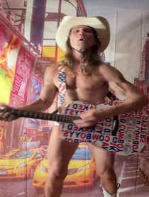 Poster for Birthday video from The Naked Cowboy