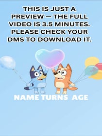 Poster for Birthday video from Bluey Custom Birthday Video