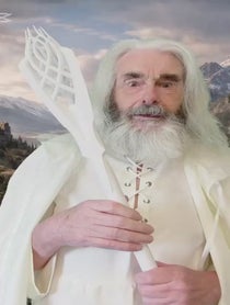 Poster for Holiday video from Gandalf and Saruman lookalike