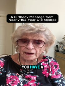 Poster for Birthday video from Mildred Kirschenbaum