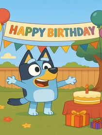 Poster for Birthday video from Bluey
