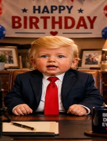 Poster for Birthday video from Baby Trump | Baby News Network