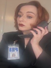 Poster for Holiday video from Agent Dana Scully-Lookalike