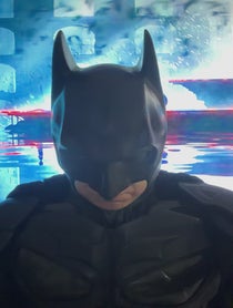 Poster for Holiday video from Batman impersonator