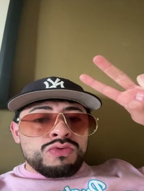 Poster for Pep Talk video from Bad Bunny - Impressionist