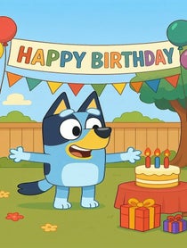Poster for Birthday video from Bluey