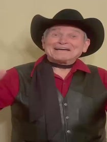 Poster for Birthday video from Burton Gilliam “Lyle" of Blazing Saddles