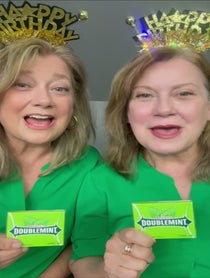 Poster for Birthday video from The Real Doublemint Twins