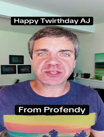 Poster for Birthday video from Professor Sendy