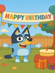 Poster for Birthday video from Bluey