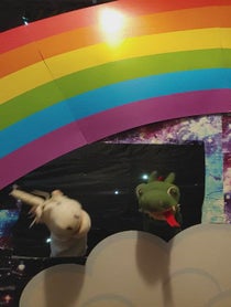 Poster for Mother's Day video from Unicorn & Dragon Puppet Show