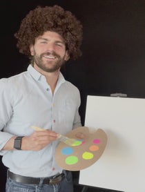 Poster for Birthday video from Bob Ross Impersonator