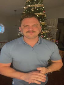 Poster for Christmas video from The Dancing Blue Shirt Guy