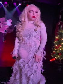 Poster for Holiday video from Vegas Lady Gaga impersonator