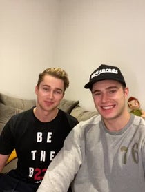 Poster for Wedding shoutout video from AJ & Curtis Pritchard