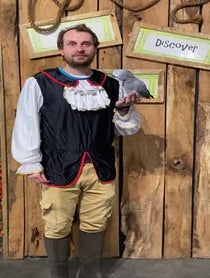Poster for Birthday video from Einstein African Grey Parrot