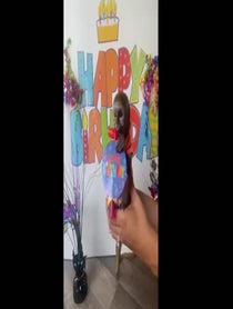 Poster for Birthday video from Mojo The Monkey