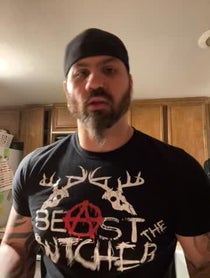 Poster for Pep Talk video from “The Metalhead Maniac” Sledge
